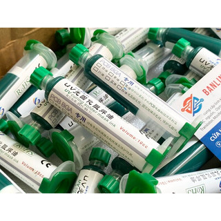Tip phủ mạch uv màu xanh - trắng