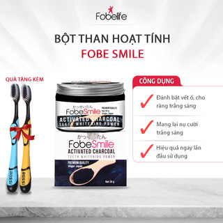 Bột Than Hoạt Tính Trắng Răng Fobe smile - Nhập khẩu Nhật Bản Giúp trắng răng hiệu quả