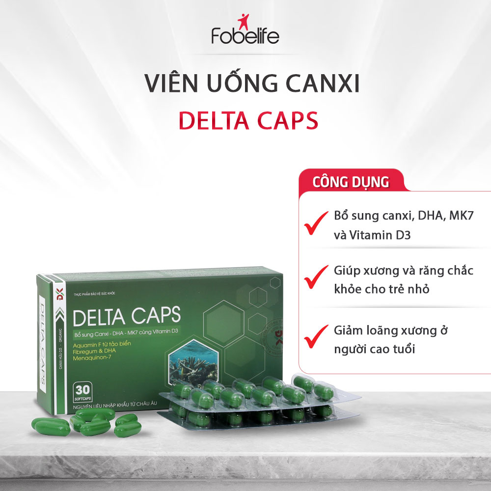 Viên Uống Bổ Sung Canxi, Vitamin D3 Delta Cap ĐK Hộp 60 viên