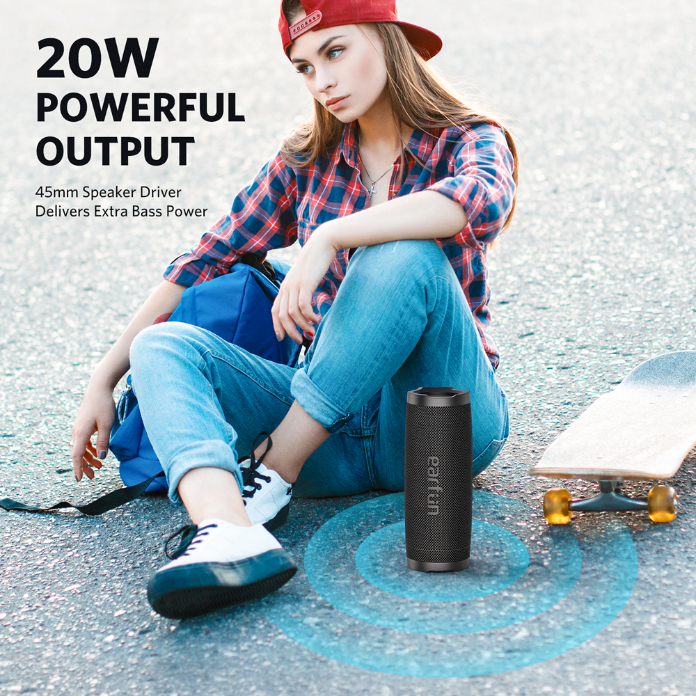 Loa bluetooth di động EarFun UBOOM Slim Bluetooth 5.2, Chống nước IPX7, Pin 16 giờ, Kết hợp 2 loa Stereo