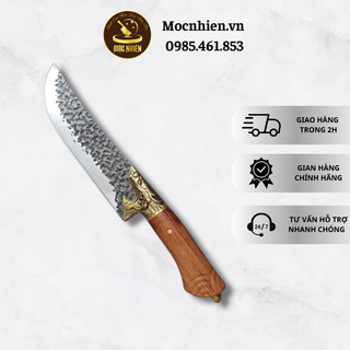 Dao thái, gọt chuôi gỗ hồng sắc siêu quý hiếm cổ đồng đúc đầu sư tử đẳng cấp - mộc nhiên phúc sen - dst01