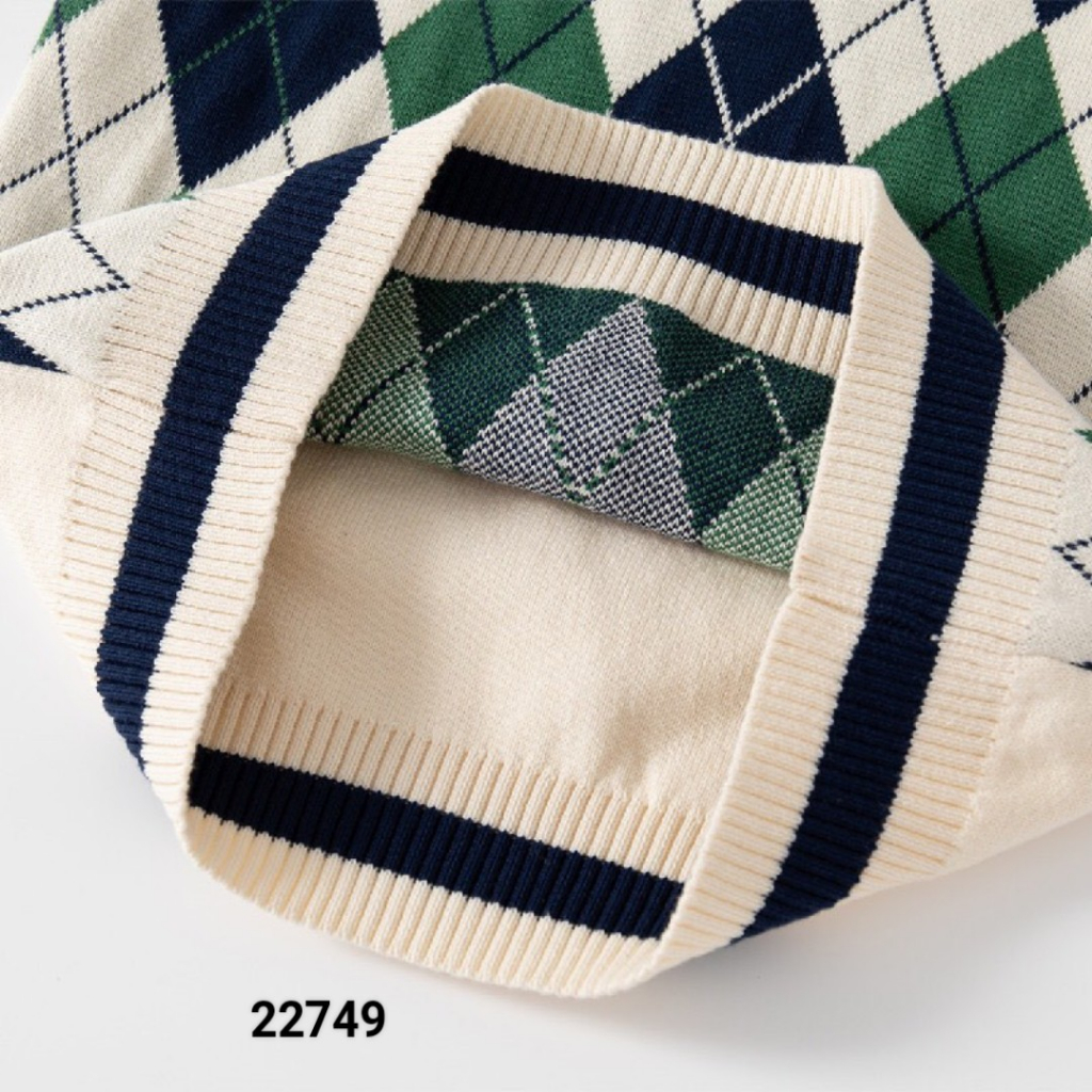 Áo gile len trám bé trai 90-130