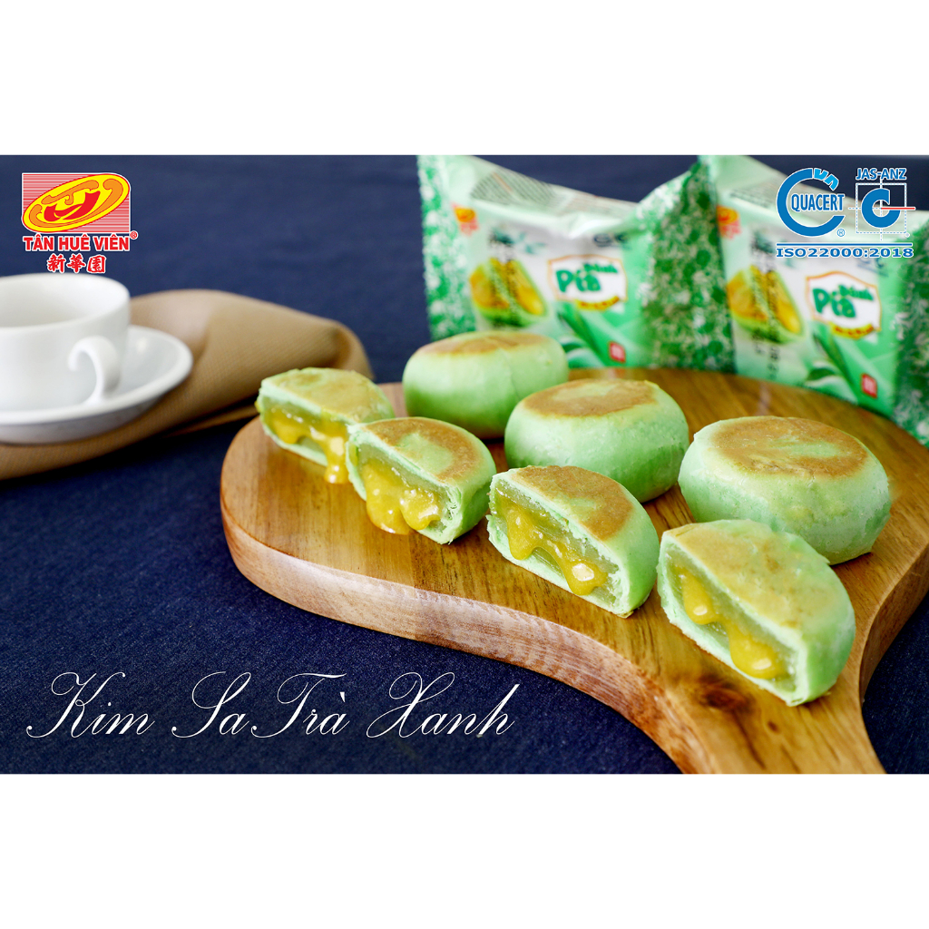 Bánh pía kim sa trà xanh (480g) Tân Huê Viên