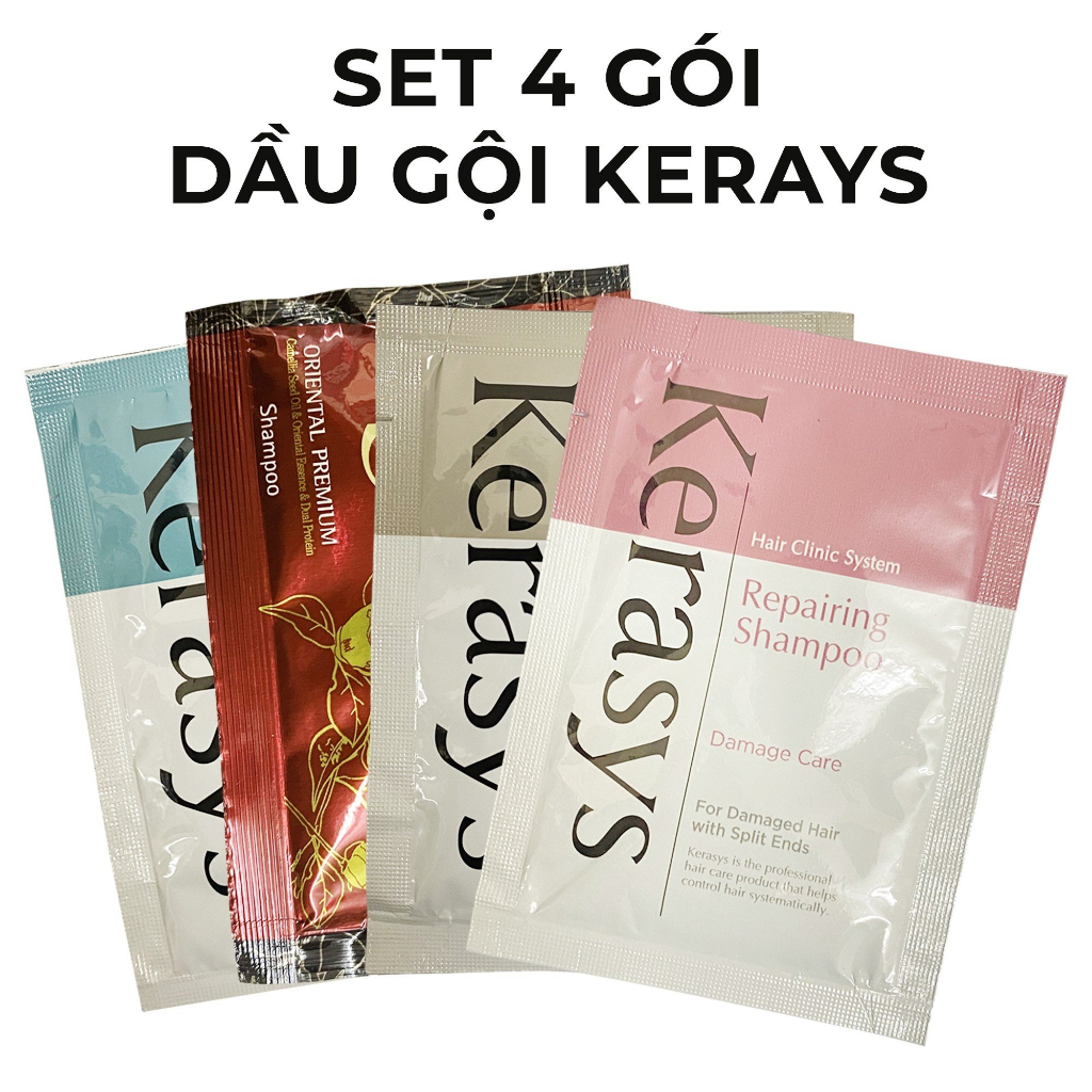 Set gói dầu gội Kerasys Hàn Quốc dành cho tóc khô xơ, hư tổn, chẻ ngọn 8ml/gói