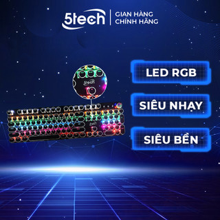 Bàn phím cơ 5TECH với 104 phím cơ mạ điện 30 hiệu ứng led RGB có dây chính hãng