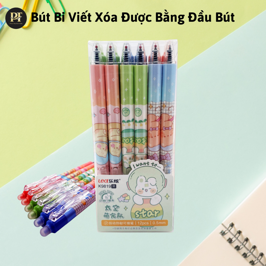 Bút Bi Viết Xóa Được Bằng Đầu Bút Như Bút Chì Mẫu Đẹp Hình Siêu Cute