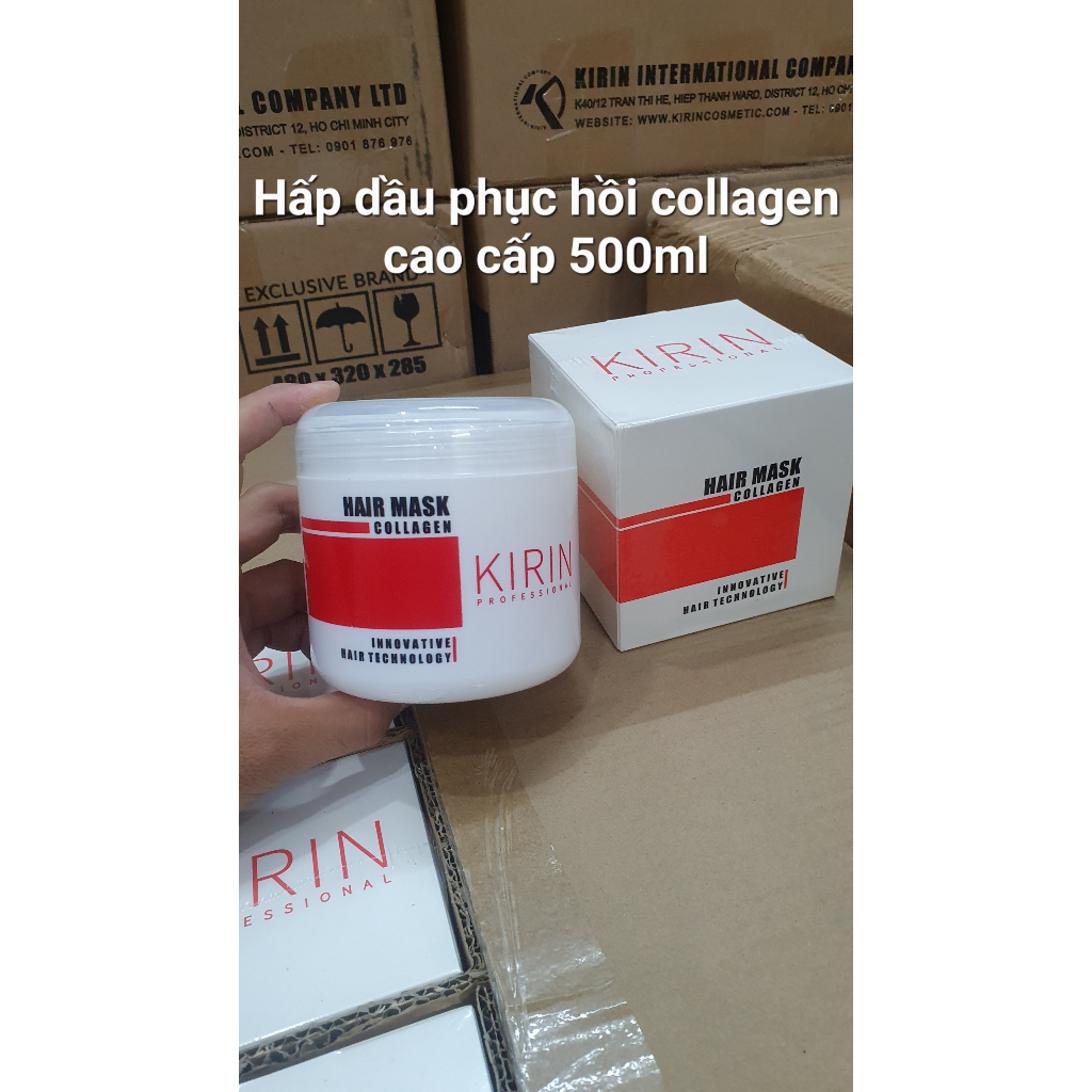 HẤP DẦU PHỤC HỔI CAO CẤP KIRIN 500ML, DƯỠNG CHẤT COLLAGEN, PHUC HỒI TÓC HƯ TỔN0