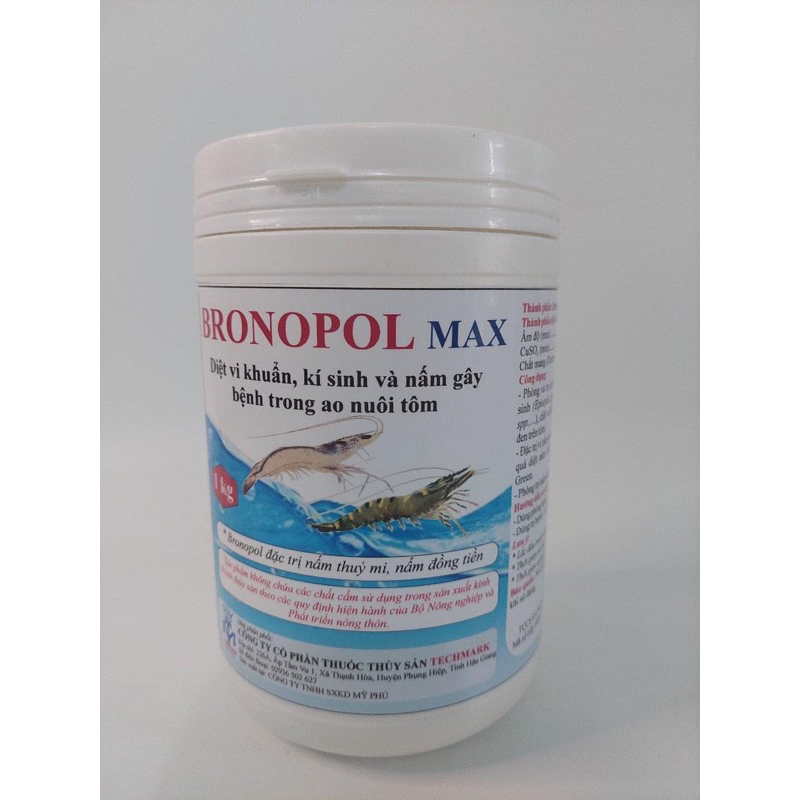 Bronopol đặc trị nấm thủy mi, nấm da, nấm mang trên cá lươn ếch baba lon 1kg
