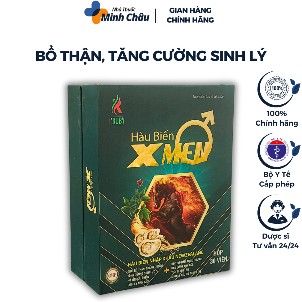 Hàu Biển X Men - Hỗ trợ tăng cường sinh lý nam giới Hộp 30 viên