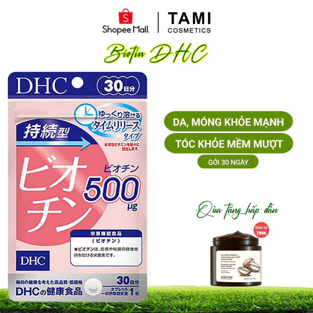 Viên uống Biotin DHC Nhật Bản ngăn rụng tóc và kích thích mọc tóc, dưỡng da và móng khỏe mạnh gói 30 ngày TM-DHC-BIO30