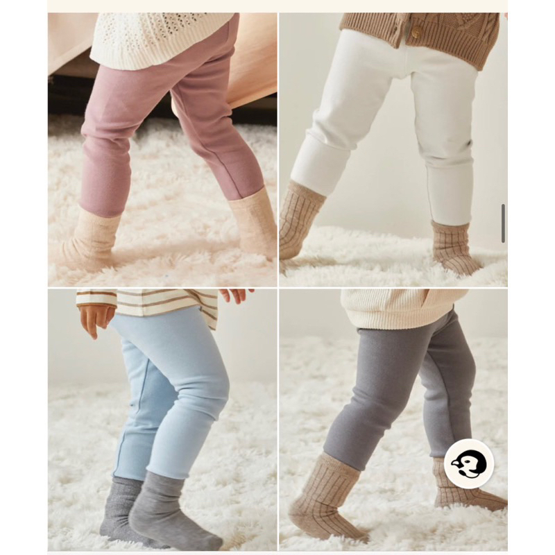 Quần legging dài lót lông cừu xuất Hàn cho bé trai bé gái