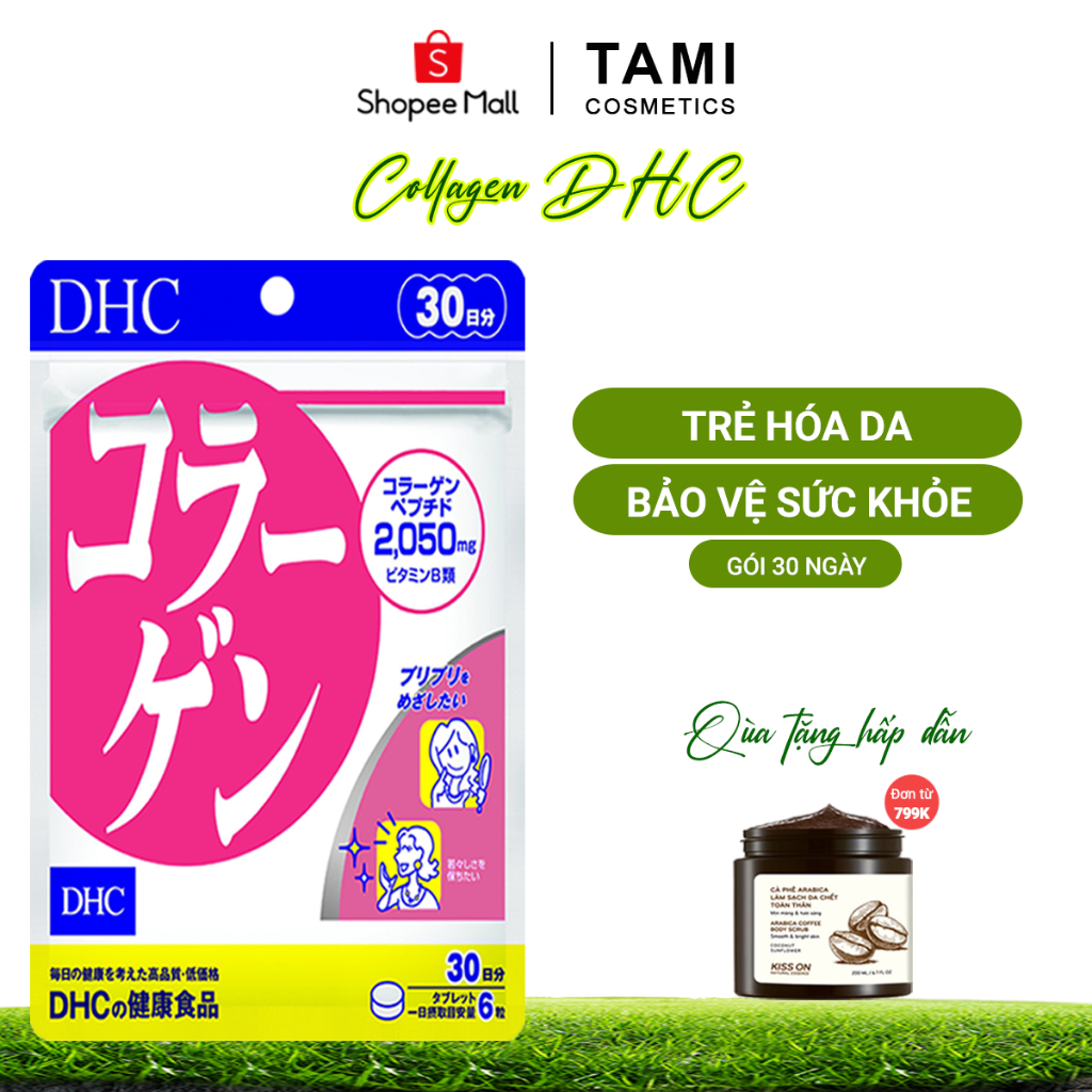 Viên uống collagen DHC Nhật Bản làm đẹp da thực phẩm chức năng gói 30 ngày TM-DHC-COL30