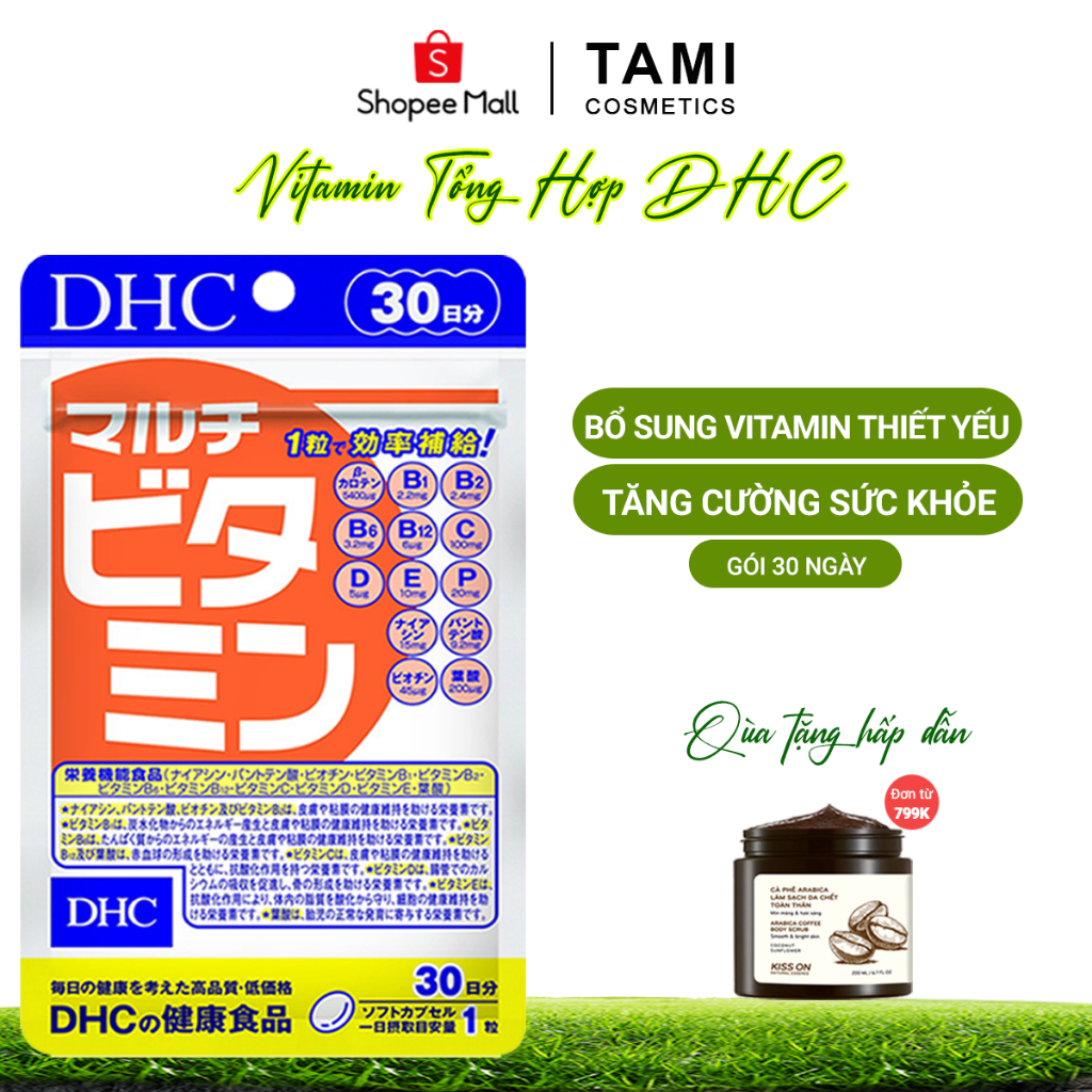 Viên uống Vitamin tổng hợp DHC Nhật Bản bổ sung 12 vitamin thiết yếu thực phẩm chức năng gói 30 ngày TM-DHC-MUL30