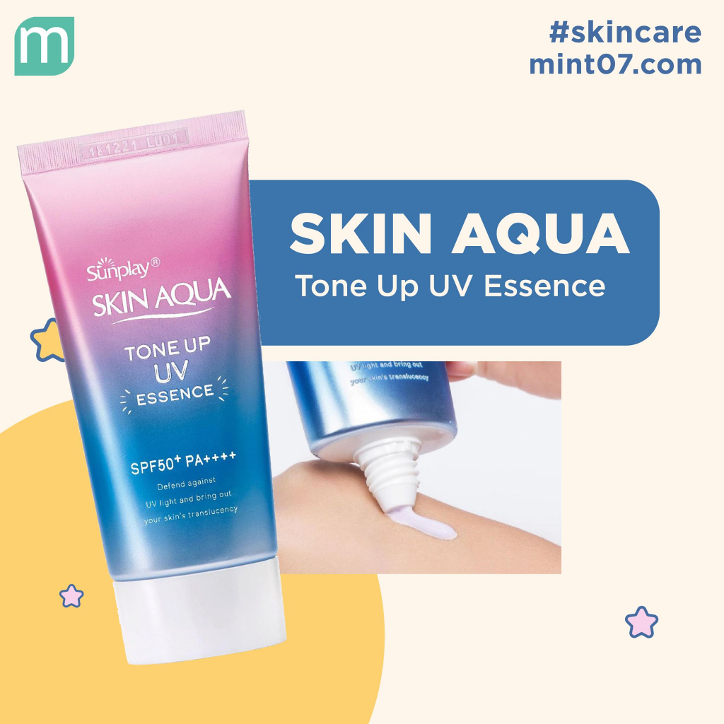 Kem chống nắng Skin Aqua kiềm dầu nâng tông. Sunplay Skin UV Essence-80g