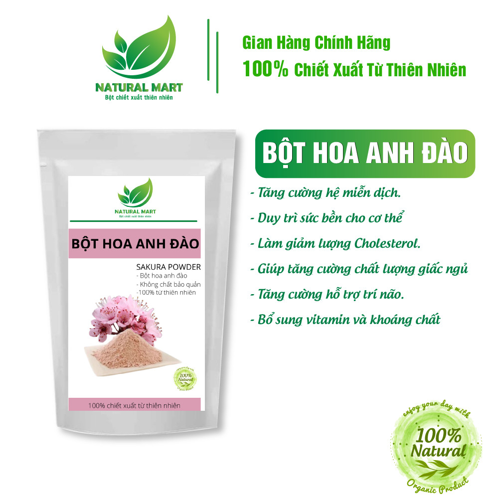 BỘT HOA ANH ĐÀO Nhật Bản nguyên chất NATURAL MART - Bột chiết xuất 100% từ thiên nhiên