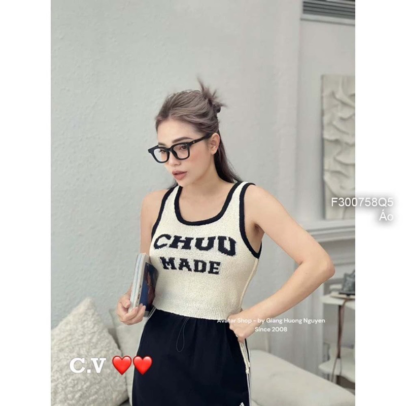 Áo len sát nách phối chữ rút dây 2 bên sang trọng VIENS STORE