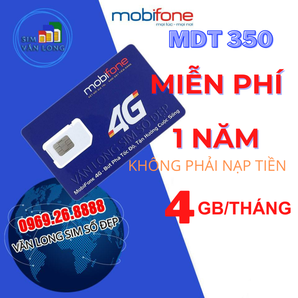 Sim 4G Mobifone MDT250A,MDT250A,MDT350,MDT255,6MDT150,12MDT150 Trọn Gói 1 Năm Không Phải Nạp Tiền Lướt Web Tẹt Ga Tốc Độ