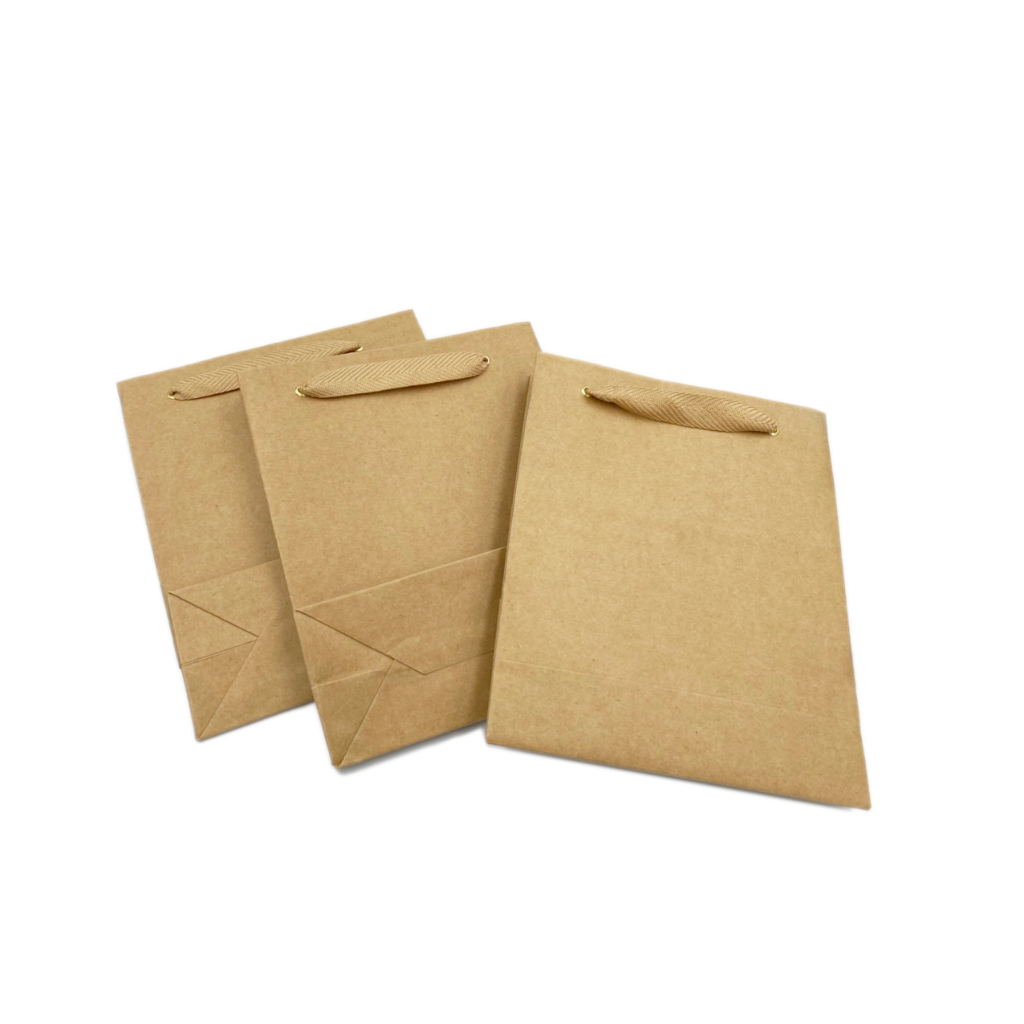 Túi giấy kraft nâu có quai, giấy dày, cứng cáp, sang trọng siêu rẻ siêu bền KT 19x8x23cm