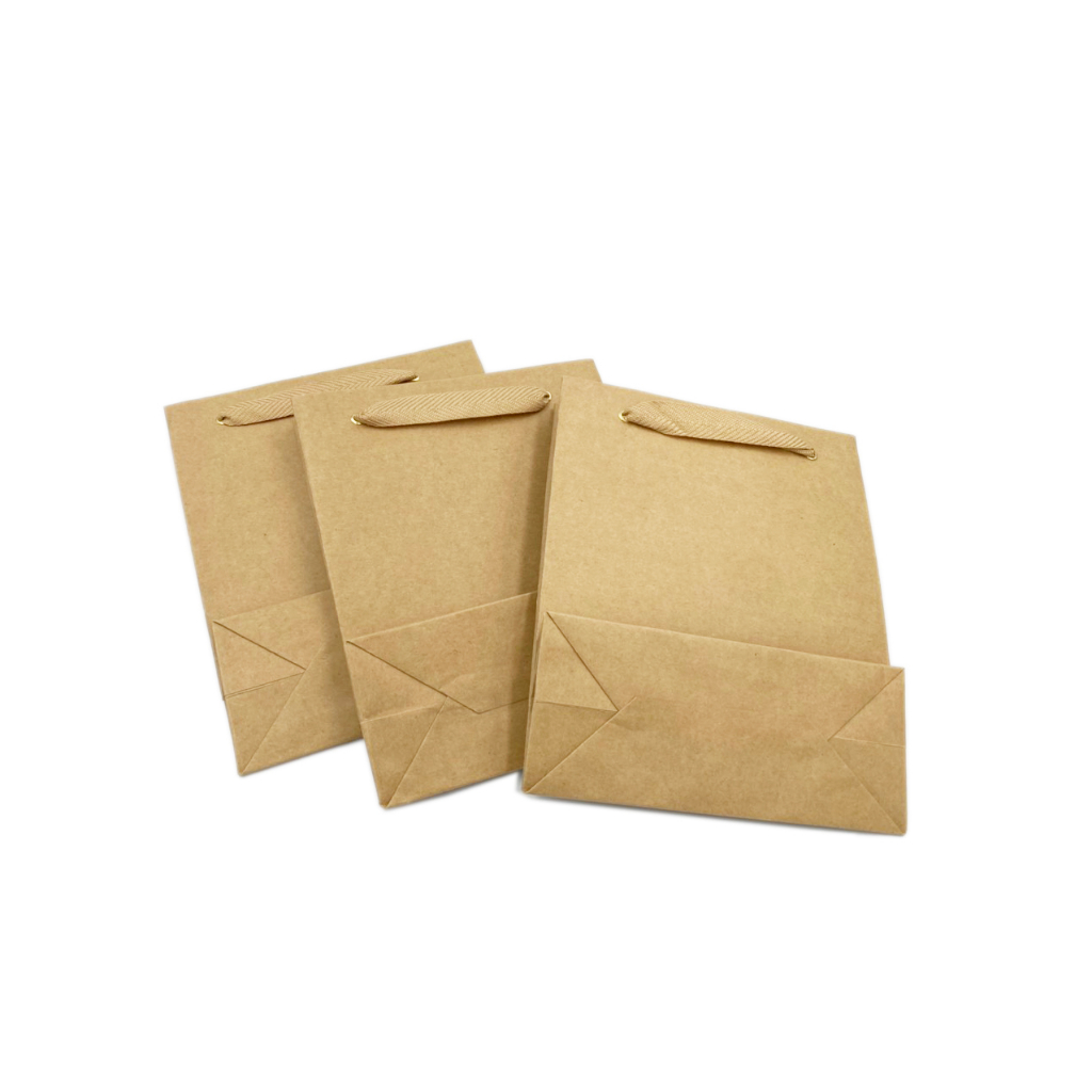 Túi giấy kraft nâu có quai, giấy dày, cứng cáp, sang trọng siêu rẻ siêu bền KT 19x8x23cm