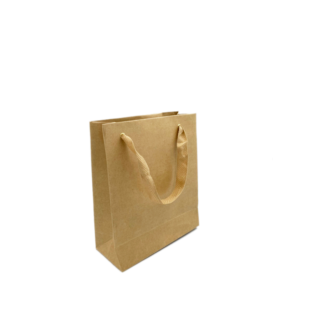 Túi giấy kraft nâu có quai, giấy dày, cứng cáp, sang trọng siêu rẻ siêu bền KT 19x8x23cm