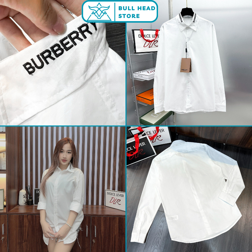 Áo Sơ Mi Trắng Nam Bbr Thêu Logo Viền Cổ Áo Siêu Xịn - Sơ Mi Trắng Bbr Nam Tay Dài Vải Nến Cao Cấp