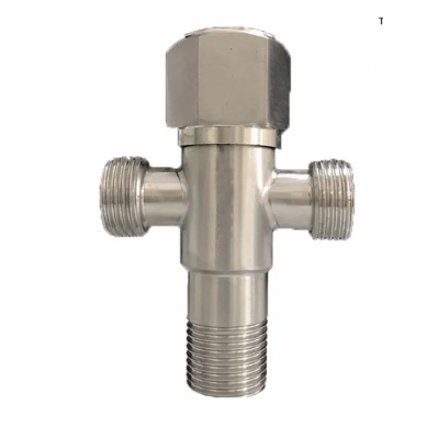 Tê chia nước bồn cầu 2 đầu inox 304, van chia nước bồn cầu 2 đầu inox 304