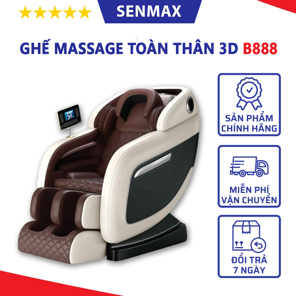 Ghế massage trị liệu toàn thân B888 Bảo Hành 3 năm công nghệ con lăn 4D cao cấp giúp thư dãn tại nhà
