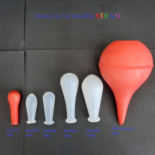 Quả bóp cao su và quả bóp silicon gắn ống hút pipet nhiều size