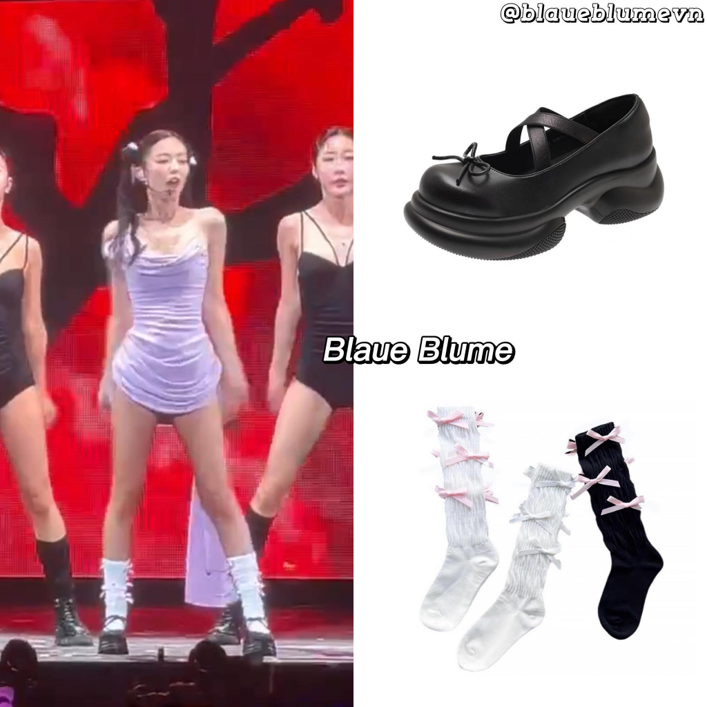 𝐁𝐥𝐚𝐮𝐞𝐁𝐥𝐮𝐦𝐞🦋 Tất nơ giống Jennie Black Pink trong concert BornPink ở HN