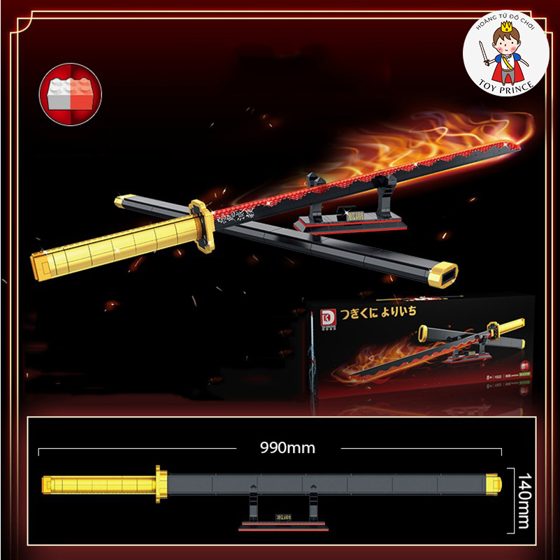 Đồ Chơi Lắp Ráp Mô Hình Thanh Kiếm Nichiron Của Yorrichi Tsugikuni Kimetsu no Yabai Demon Slayder DK1522