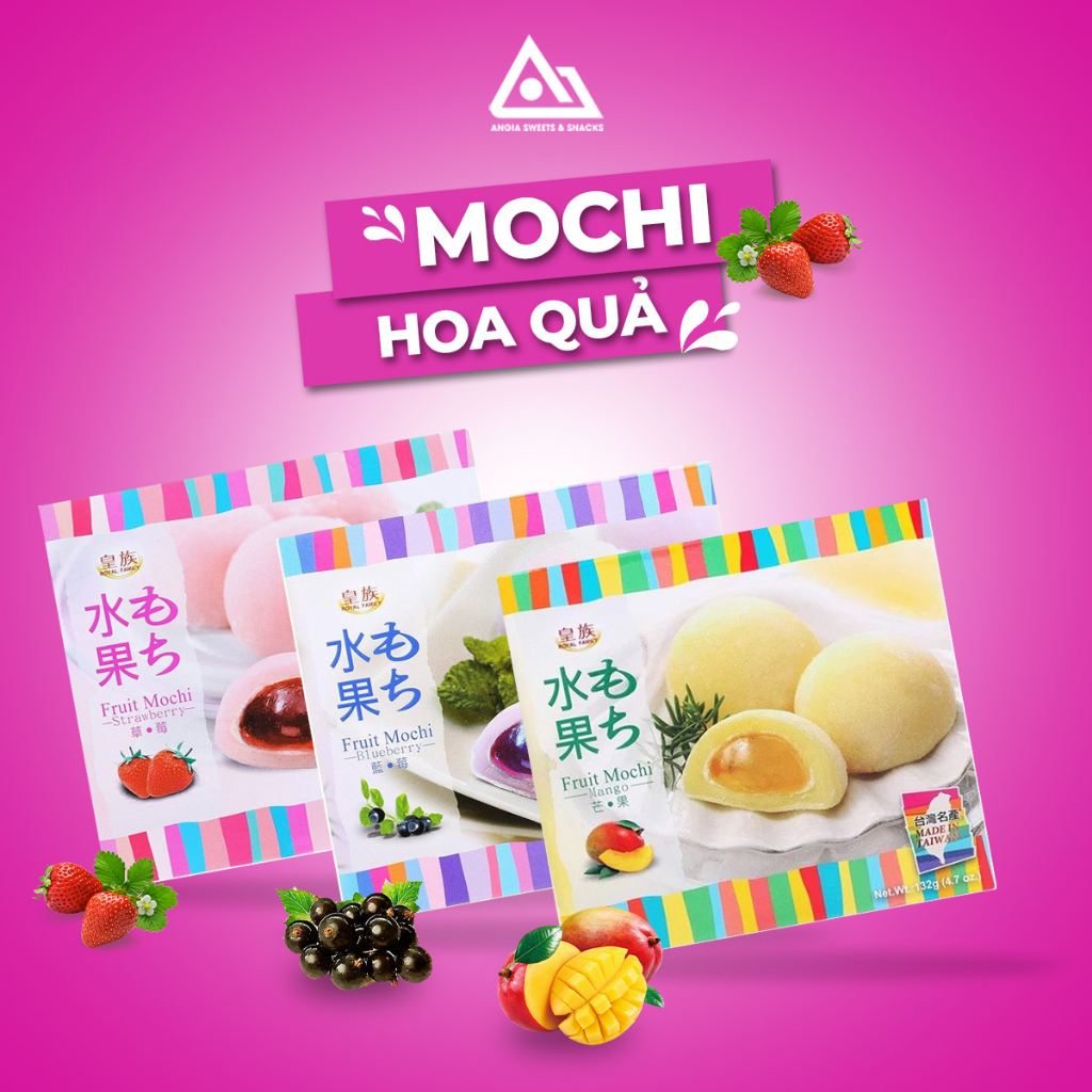 Bánh mochi Đài Loan Royal Family 132g, bánh ăn vặt mềm dẻo dinh dưỡng An Gia Sweets & Snacks