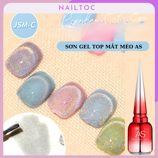 Top gel mắt mèo cầu vòng AS chai đỏ 15ml chính hãng