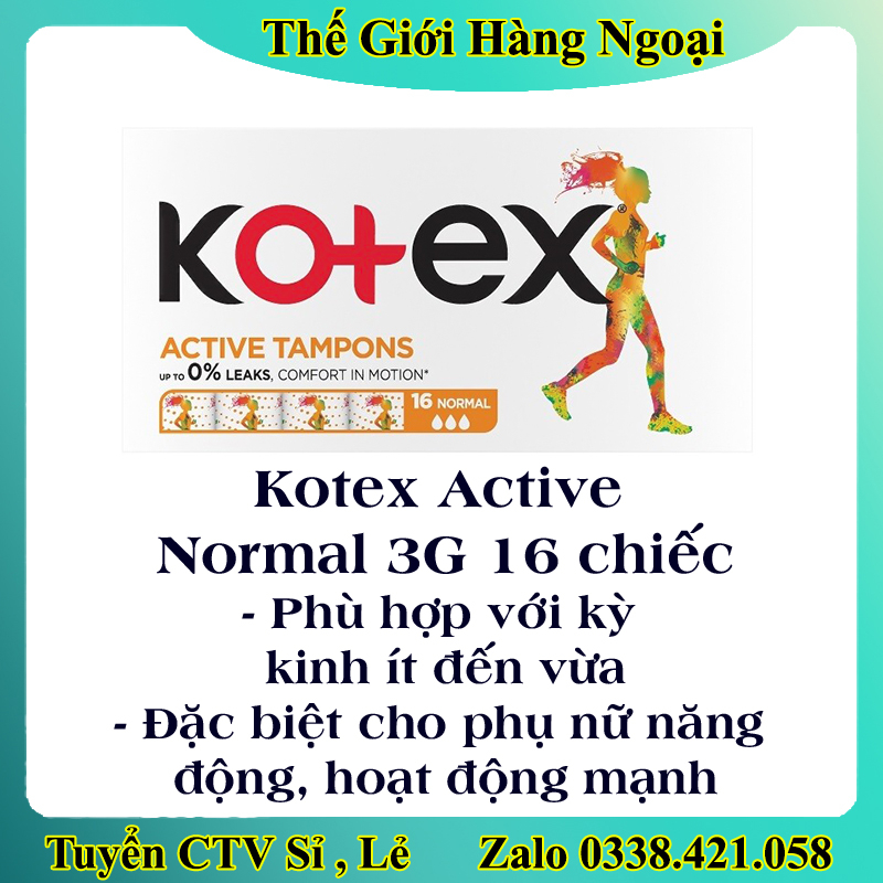 Băng Vệ Sinh TAMPON Kotex các size - Hàng Châu Âu