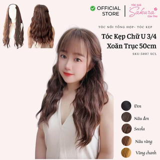 Tóc Giả Kẹp Chữ U 3/4 Xoăn Trục Lửng Dài 40cm ❤️ Free Ship ❤️ Tóc cao cấp chịu nhiệt- video & hình thật