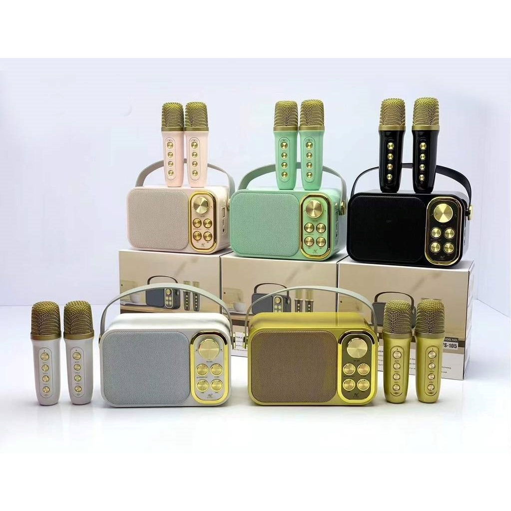 Loa Karaoke Bluetooth Mini YS105 và YS103 Kèm Micro Không Dây, Micro Hút Giọng, Thay Đổi Giọng Hát, Âm Thanh Siêu Hay