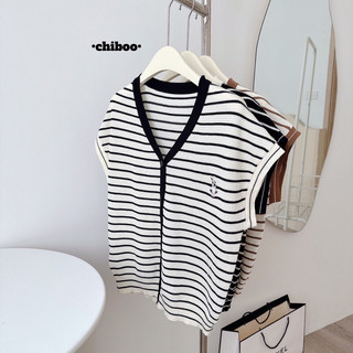 ( 𝙃𝙮𝙮𝙜𝙚 𝙘𝙡𝙤𝙩𝙝𝙞𝙣𝙜 ) Áo len kẻ thỏ dáng gile khuy