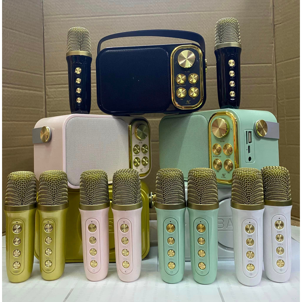 Loa Karaoke Bluetooth Mini YS105 và YS103 Kèm Micro Không Dây, Micro Hút Giọng, Thay Đổi Giọng Hát, Âm Thanh Siêu Hay