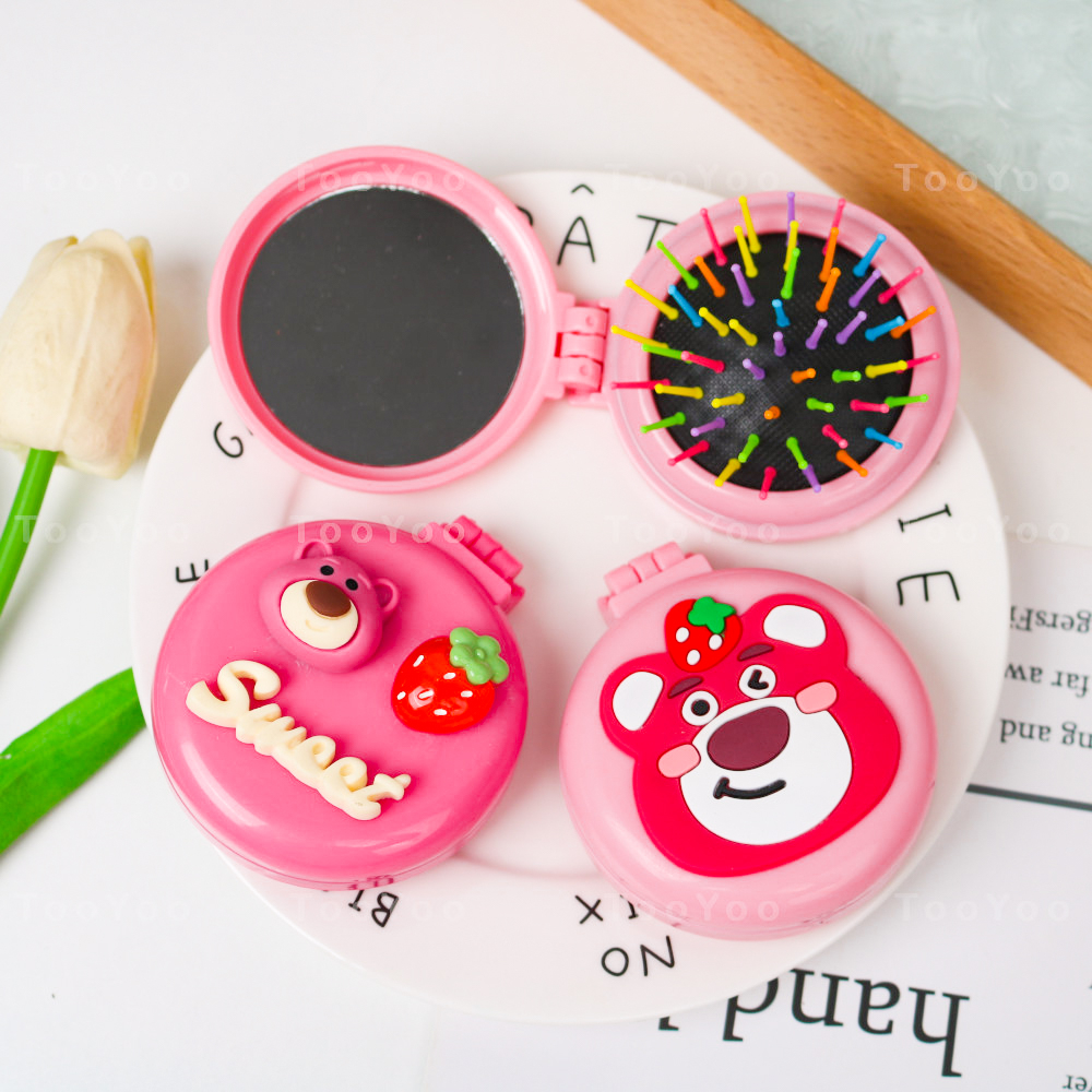 Lược gai kèm gương Gấu dâu Lotso dễ thương cute TooYoo BK00253