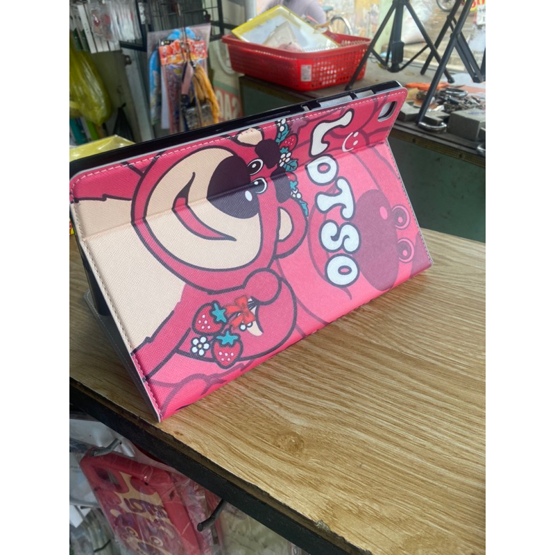 Bao da Samsung Tab S6 lite / S6lite gấu dâu thời trang .