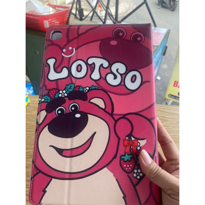 Bao da Samsung Tab S6 lite / S6lite gấu dâu thời trang .