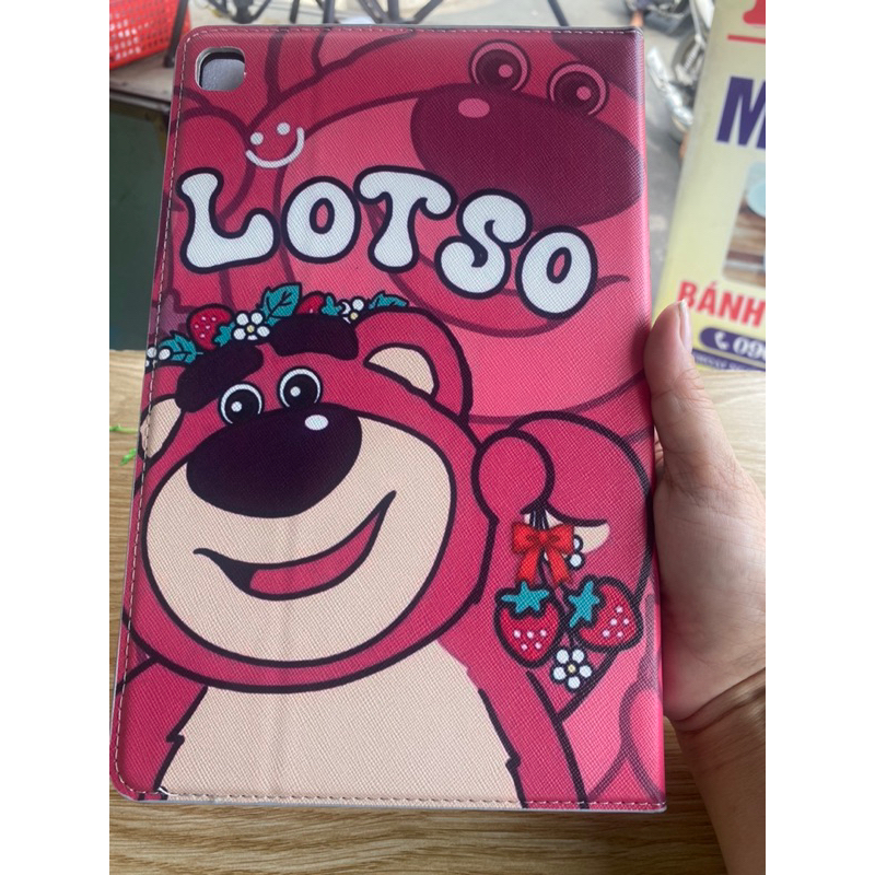 Bao da Samsung Tab S6 lite / S6lite gấu dâu thời trang .