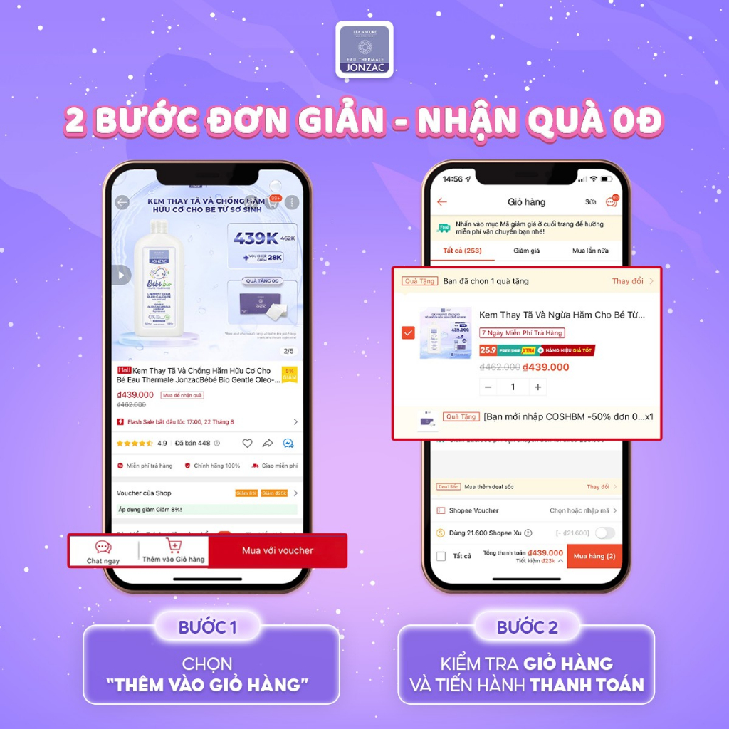 Kem Dưỡng Hữu Cơ Nuôi Dưỡng Da Dành Cho Bé Eau Thermale Jonzac Bébé Bio 40ml