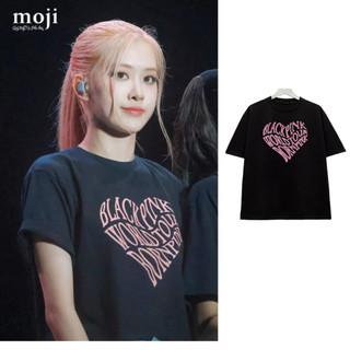 Áo thun nam nữ in hình trái tim Blackpink chất liệu 100% Cotton 240gsm from Oversize Unisex AC262
