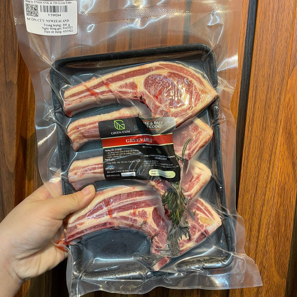 Sườn cừu non Úc có xương GreenMeat - Cắt kiểu Pháp dùng để nướng Ship Hỏa Tốc 1H