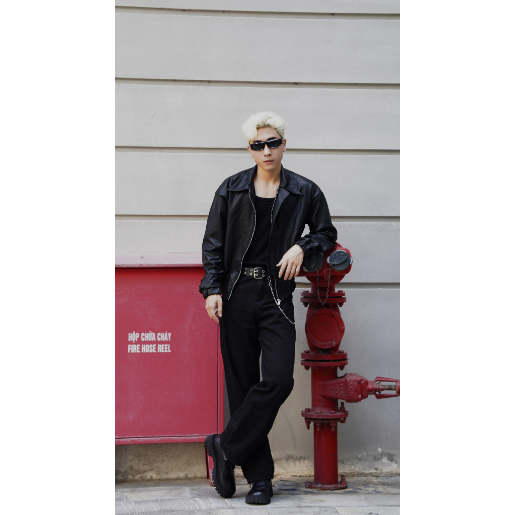 Áo khoác nam STEVE77, chất da PU nhập khẩu cao cấp | LEATHER CROP