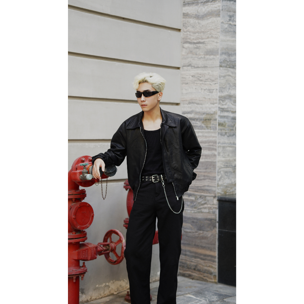 Áo khoác nam STEVE77, chất da PU nhập khẩu cao cấp | LEATHER CROP