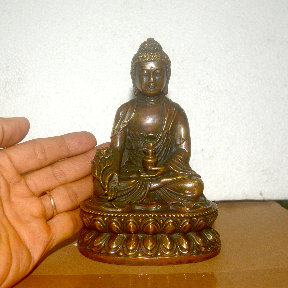 Tượng Đức Phật Dược Sư-Quan Âm bồ tát-Thần Tiền bằng đồng