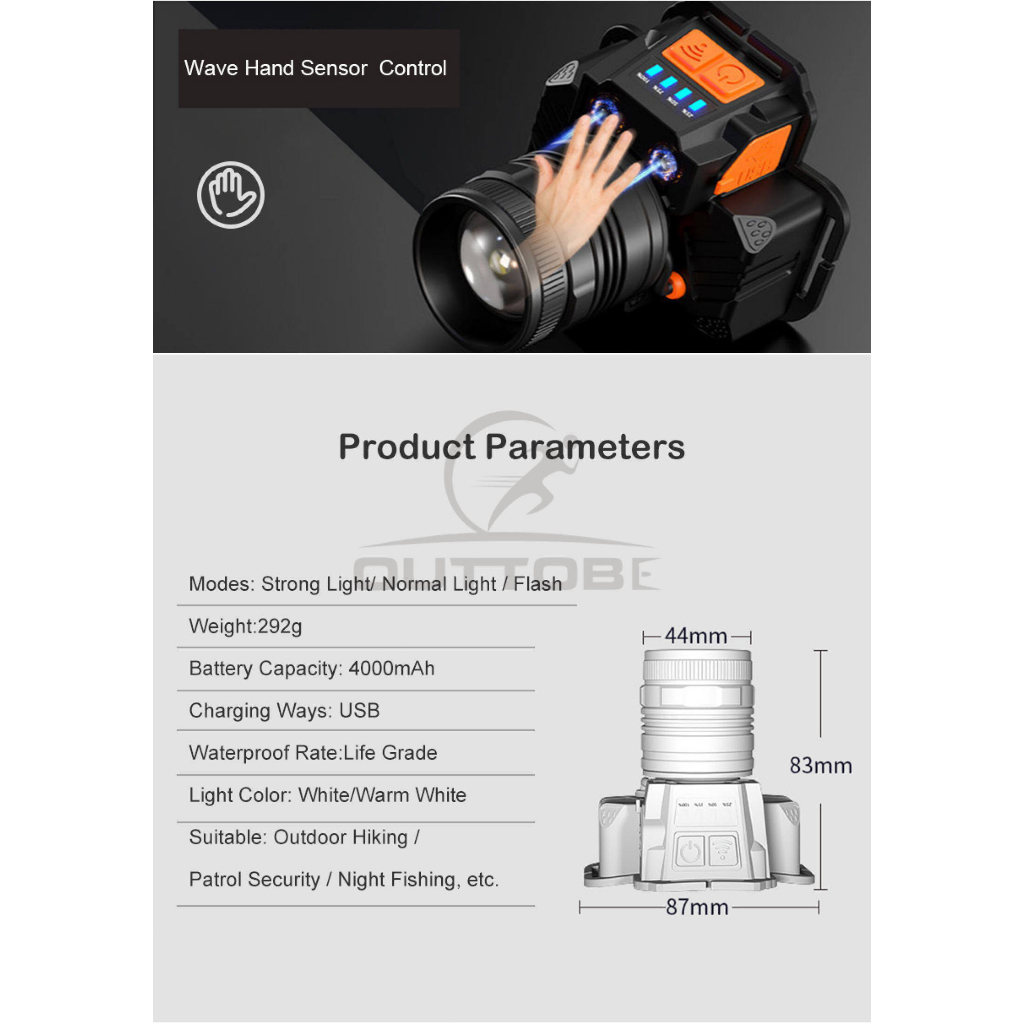 🔥FREESHIP🔥 Đèn pin đội đầu 1 bóng siêu sáng chiếu xa 200m, chống thấm nước, 3 chế độ sáng có Zoom xa gần