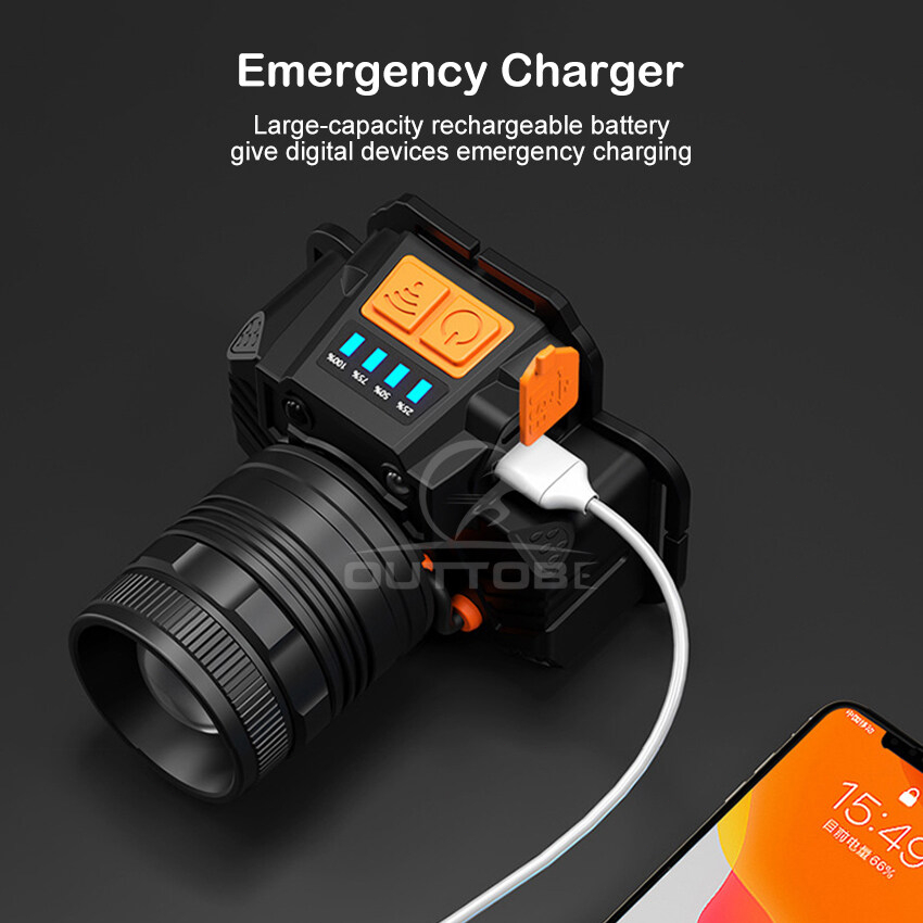 🔥FREESHIP🔥 Đèn pin đội đầu 1 bóng siêu sáng chiếu xa 200m, chống thấm nước, 3 chế độ sáng có Zoom xa gần