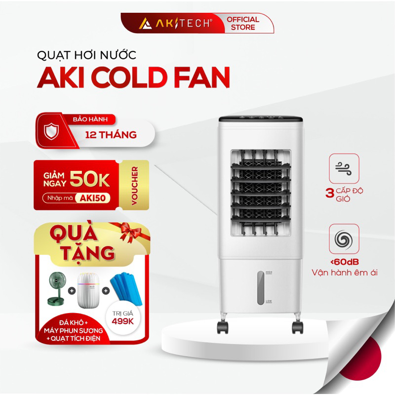 Quạt điều hoà AKI COLD FAN điều hoà không khí, màn hình LED cảm ứng, công suất 60W